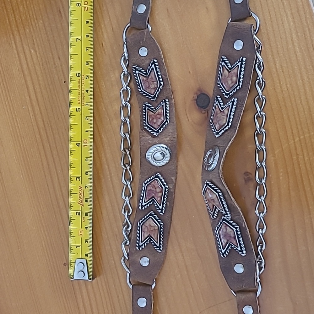 Brown leather bootstraps